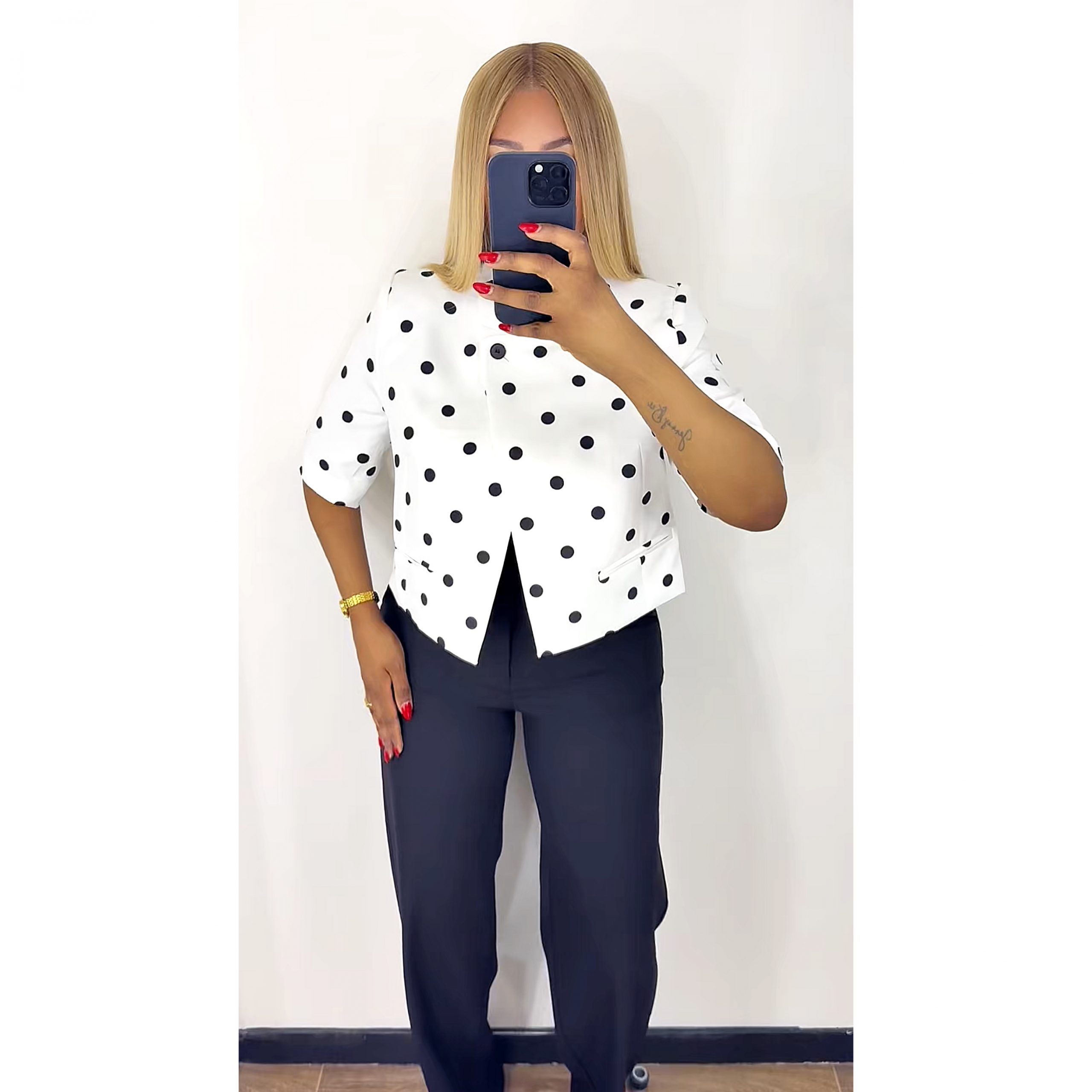 ISIMG-736579 ENSEMBLE JB VESTE À POIS – Image 1